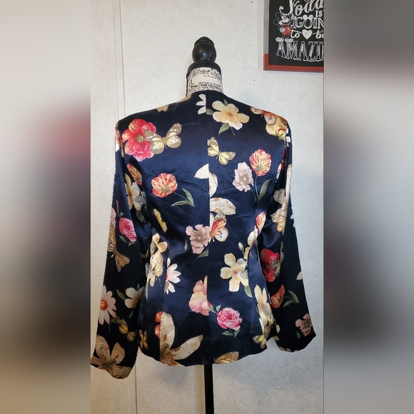 Dorothy Schoele Elegant Floral Butterfly Women's Blazer Size:6 - Picture 3 of 12